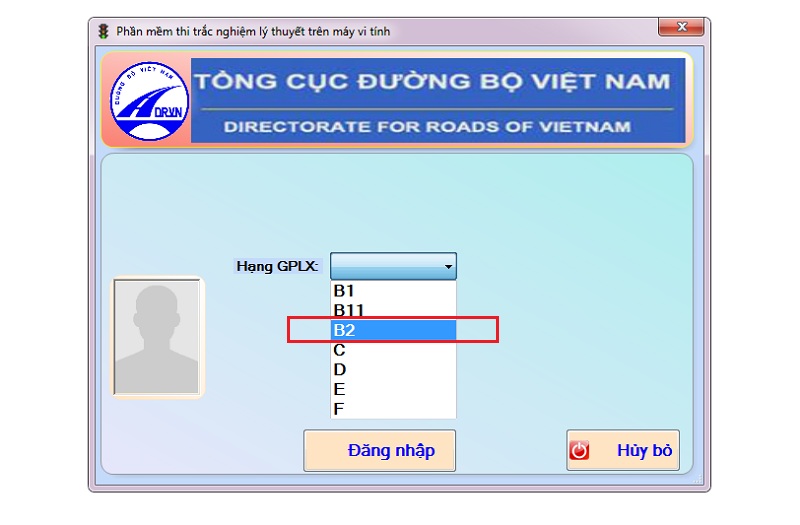 chọn hạng thi giấy phép lái xe