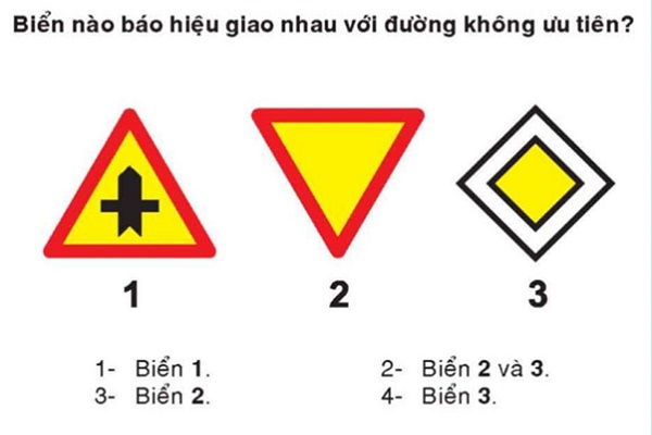 thi lý thuyết bằng lái xe b1 câu hỏi biển báo